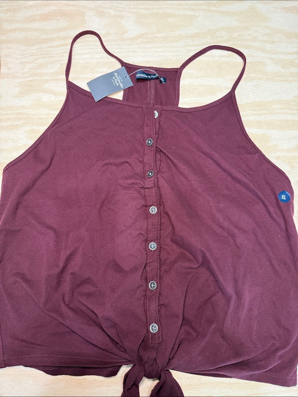 Abercrombie & Fitch Burgundy Button Hem Camisole Top